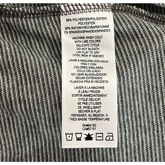 Calvin Klein Performance Cowl Neck Front Wrap Black White Striped Sweater Soft C - Picture 8 of 10